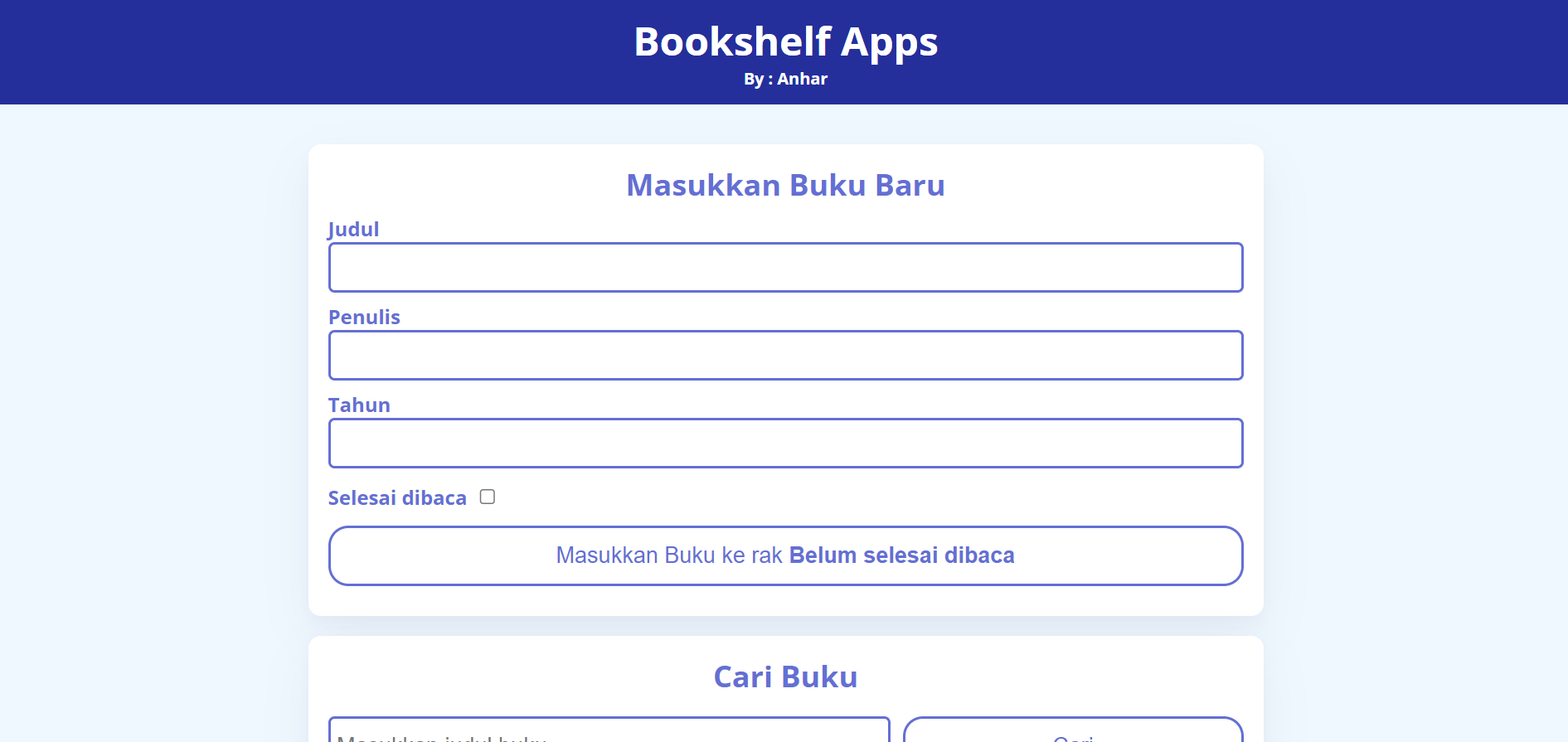 Website Bookshelf